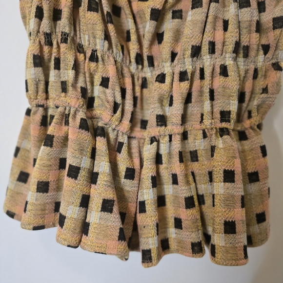 Anthropologie Eva Franco checked ruffle stop top small - Picture 4 of 5
